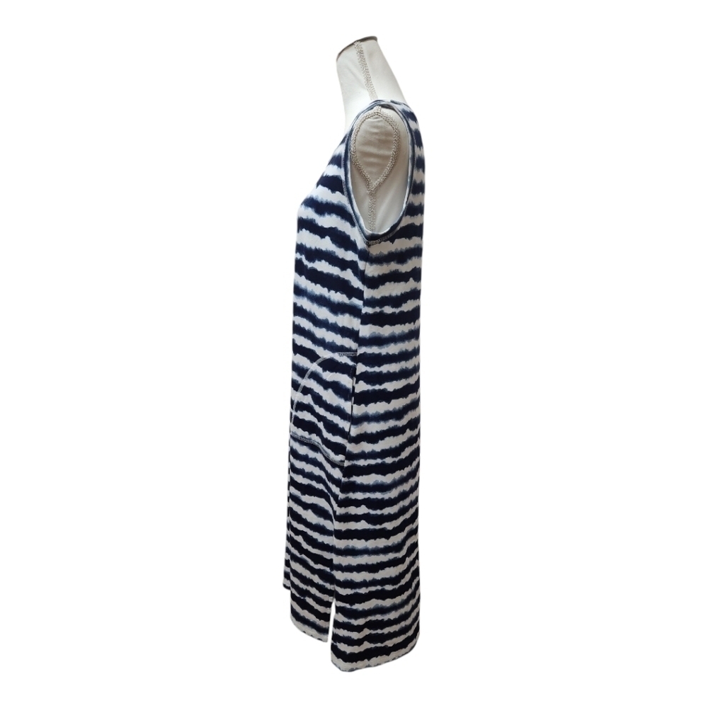T By Talbots Midi Dress - Wavy Tie-Dye Blue and White, size Medium - Picture 8 of 11